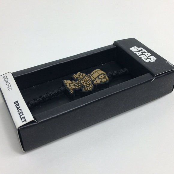 Star Wars C-3PO Bracelet Adjustable Bioworld Disney Lucas Films Black Cord New - Picture 8 of 12